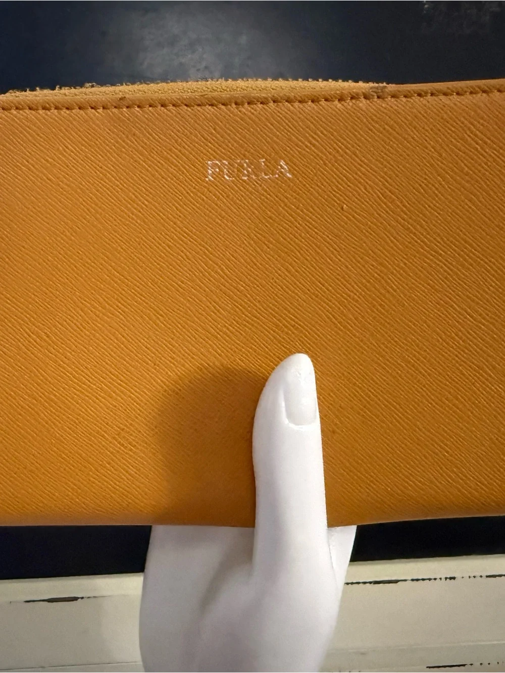 Furla Mustard Yellow Leather long Zip Wallet